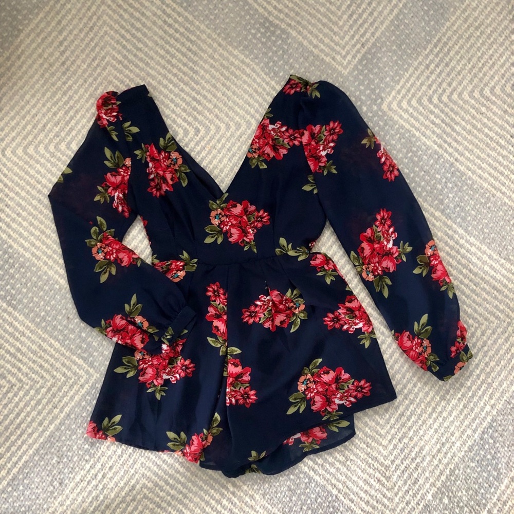 Floral Long-Sleeve Romper